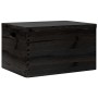 Caja de madera con tapa y asas madera maciza pino 40x30x23 cm de , Cestas para almacenaje - Ref: Foro24-4017398, Precio: 47,2...