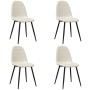 Sillas de comedor 4 unidades terciopelo blanco crema en Sillas de comedor | Comprar online en Foru.es