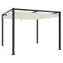 Cenador de jardín con techo retráctil acero crema 3x3 m de , Carpas y cenadores - Ref: Foro24-4003960, Precio: 393,27 €, Desc...