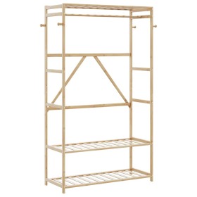 Perchero con estantes bambú 110x40x175 cm de , Organizadores de vestidores y perchas de barra - Ref: Foro24-4008924, Precio: ...