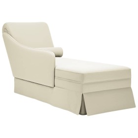 Chaise longue respaldo reposabrazos derecho terciopelo crema de , Divanes - Ref: Foro24-4009789, Precio: 152,38 €, Descuento: %