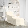 Chaise longue respaldo reposabrazos derecho terciopelo crema de , Divanes - Ref: Foro24-4009789, Precio: 152,38 €, Descuento: %