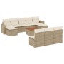 Set de sofás de jardín 11pzas con cojines ratán sintético beige en Conjuntos de jardín | Comprar online en Foru.es