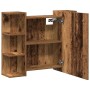 Armario de espejo de baño contrachapada envejecida 80x20,5x64cm de , Tocadores de baño - Ref: Foro24-856036, Precio: 84,70 €,...
