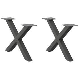 Patas de mesa centro forma X 2uds acero antracita 60x(30-31) cm de , Patas para mesas - Ref: Foro24-4012882, Precio: 63,78 €,...