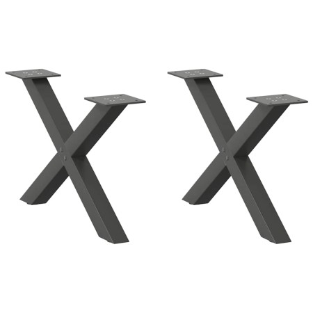 Patas de mesa centro forma X 2uds acero antracita 60x(30-31) cm de , Patas para mesas - Ref: Foro24-4012882, Precio: 63,78 €,...