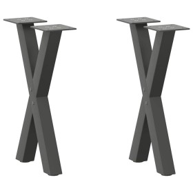 Patas para mesa de centro en forma de X 2 uds antracita acero de , Patas para mesas - Ref: Foro24-4012894, Precio: 51,22 €, D...