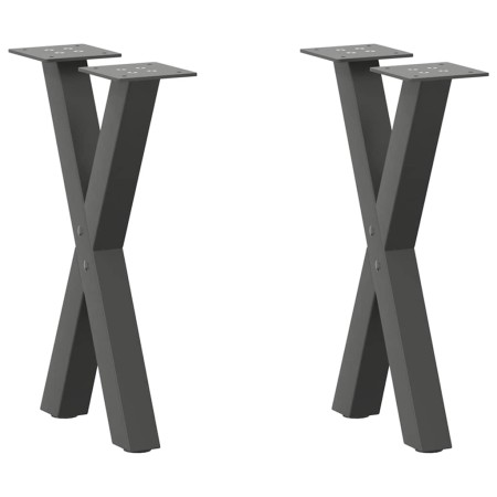 Patas para mesa de centro en forma de X 2 uds antracita acero de , Patas para mesas - Ref: Foro24-4012894, Precio: 51,22 €, D...