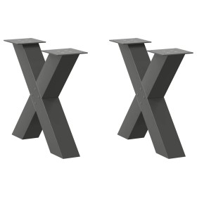 Patas para mesa de centro en forma de X 2 uds antracita acero de , Patas para mesas - Ref: Foro24-4012958, Precio: 90,21 €, D...
