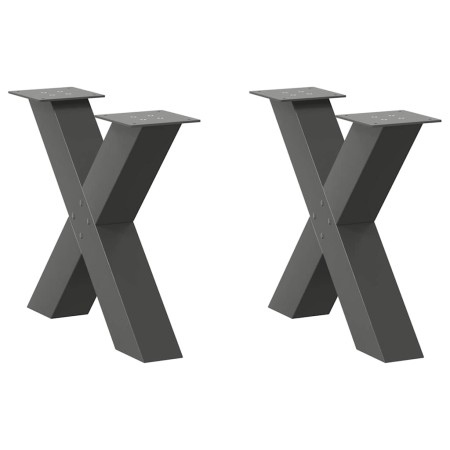 Patas para mesa de centro en forma de X 2 uds antracita acero de , Patas para mesas - Ref: Foro24-4012958, Precio: 90,21 €, D...