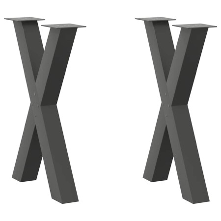 Patas para mesa comedor forma X 2uds antracita 50x(72-73) cm de , Patas para mesas - Ref: Foro24-4012970, Precio: 107,36 €, D...
