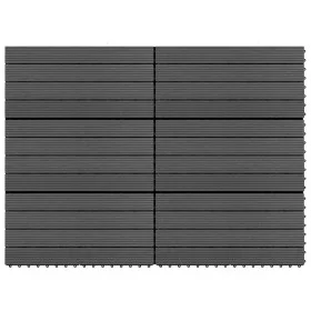 Baldosas de porche 6 uds WPC negro 60x30 cm 1,08 m² de vidaXL, Suelos y moquetas - Ref: Foro24-149029, Precio: 63,83 €, Descu...
