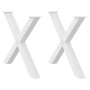 Patas para mesa de comedor en forma de X 2 uds acero blanco de , Patas para mesas - Ref: Foro24-4012985, Precio: 116,20 €, De...