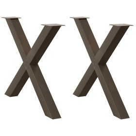 Patas para mesa comedor forma X 2uds acero natural 90x(72-73)cm de , Patas para mesas - Ref: Foro24-4012987, Precio: 116,60 €...
