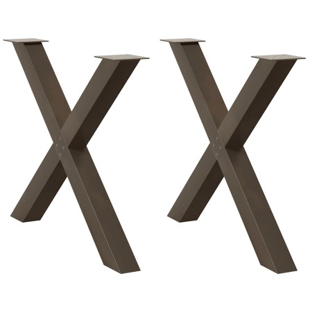 Patas para mesa comedor forma X 2uds acero natural 90x(72-73)cm de , Patas para mesas - Ref: Foro24-4012987, Precio: 116,60 €...