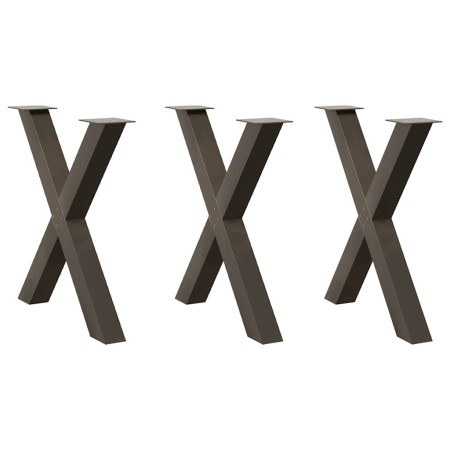 Patas para mesa comedor forma X 3uds acero natural 70x(72-73)cm de , Patas para mesas - Ref: Foro24-4012991, Precio: 150,54 €...