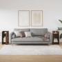 Mesas auxiliares 2 uds con estante marrón roble 25,5x27x60 cm de , Mesas auxiliares - Ref: Foro24-858555, Precio: 41,48 €, De...