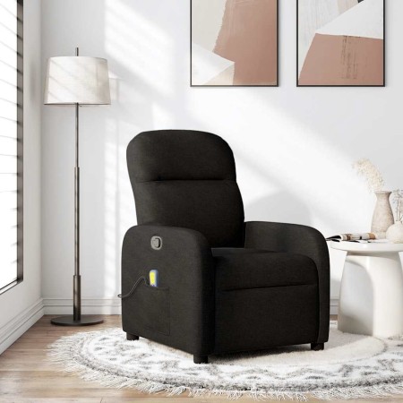 Sillón reclinable de masaje de tela negro de , Sillones - Ref: Foro24-4015534, Precio: 202,48 €, Descuento: %