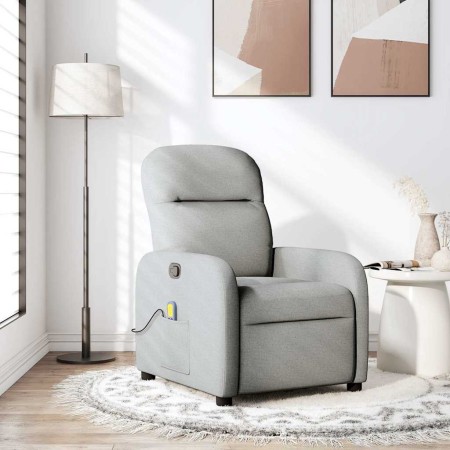Sillón de masaje reclinable de tela gris nube de , Sillones - Ref: Foro24-4015541, Precio: 201,79 €, Descuento: %