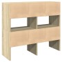 Zapateros 2 uds apilables roble sonoma 89,5x30x40 cm de , Organizadores de vestidores y perchas de barra - Ref: Foro24-858844...