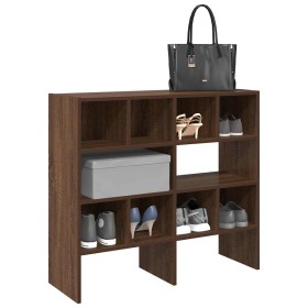 Zapateros 2 uds apilables roble marrón 89,5x30x40 cm de , Organizadores de vestidores y perchas de barra - Ref: Foro24-858852...