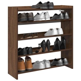 Mueble zapatero madera contrachapada marrón roble 80x25x81 cm de , Zapateros y organizadores de calzado - Ref: Foro24-859911,...