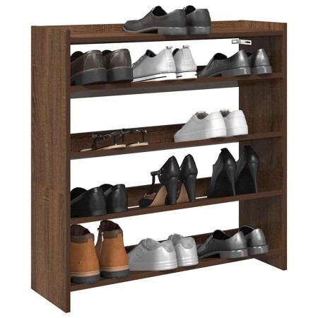 Mueble zapatero madera contrachapada marrón roble 80x25x81 cm de , Zapateros y organizadores de calzado - Ref: Foro24-859911,...