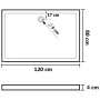 Shower tray with white ABS points 80x120x4 cm by vidaXL, Shower trays - Ref: Foro24-148901, Price: 122,78 €, Discount: %