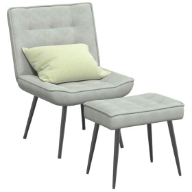 Sillón de relax con reposapiés terciopelo gris claro de , Sillas - Ref: Foro24-4012327, Precio: 90,10 €, Descuento: %