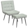Sillón de relax con reposapiés terciopelo gris claro de , Sillas - Ref: Foro24-4012327, Precio: 90,10 €, Descuento: %