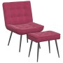 Sillón de relax con reposapiés terciopelo rojo tinto de , Sillas - Ref: Foro24-4012331, Precio: 90,87 €, Descuento: %
