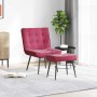 Sillón de relax con reposapiés terciopelo rojo tinto de , Sillas - Ref: Foro24-4012331, Precio: 90,87 €, Descuento: %
