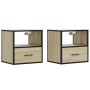 Mesitas de noche de pared 2 unidades roble Sonoma 40x31x39,5 cm de , Mesitas de noche - Ref: Foro24-848737, Precio: 68,04 €, ...
