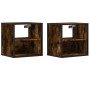 Mesitas de noche pared 2 uds color roble ahumado 40x31x39,5 cm de , Mesitas de noche - Ref: Foro24-848749, Precio: 57,78 €, D...