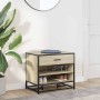 Banco zapatero madera de ingeniería roble sonoma 60x40x53,5 cm de , Bancos para recibidores y almacenamiento - Ref: Foro24-84...