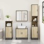 Armario con espejo de baño madera roble sonoma 65x20x60 cm de , Tocadores de baño - Ref: Foro24-849255, Precio: 86,03 €, Desc...