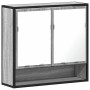 Armario con espejo de baño madera gris sonoma 65x20x60 cm de , Tocadores de baño - Ref: Foro24-849262, Precio: 86,67 €, Descu...