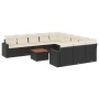 Set de sofás de jardín 12 piezas cojines ratán sintético negro en Conjuntos de jardín | Comprar online en Foru.es