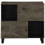 Aparador negro 80x33x75 cm madera maciza mango de , Almacenamiento para CD y DVD - Ref: Foro24-4017711, Precio: 111,03 €, Des...