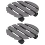 Soporte con ruedas para plantas 2 unidades WPC gris Ø30x7,5 cm de vidaXL, Soportes para macetas - Ref: Foro24-149032, Precio:...