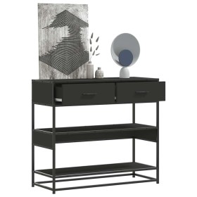 Mesa consola de madera contrachapada negro 90x35x80 cm de , Mesas auxiliares - Ref: Foro24-849179, Precio: 87,06 €, Descuento: %