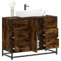 Armario lavabo baño madera ingeniería roble ahumado 80x33x60 cm de , Muebles de baño - Ref: Foro24-849281, Precio: 120,26 €, ...