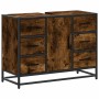 Armario lavabo baño madera ingeniería roble ahumado 80x33x60 cm de , Muebles de baño - Ref: Foro24-849281, Precio: 120,26 €, ...