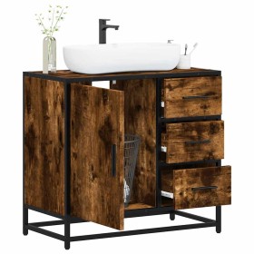 Mueble de baño para lavabo roble ahumado 65x33x60 cm de , Muebles de baño - Ref: Foro24-849276, Precio: 93,71 €, Descuento: %