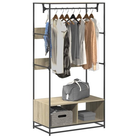 Armario de madera de ingeniería roble Sonoma 90x50x180 cm de , Organizadores de vestidores y perchas de barra - Ref: Foro24-8...
