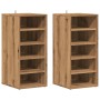 Muebles zapateros 2 uds madera roble artisan 32x35x70 cm de , Zapateros y organizadores de calzado - Ref: Foro24-856713, Prec...