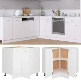 Armario inferior de esquina madera blanco 75,5x75,5x81,5 cm de vidaXL, Armarios de cocina - Ref: Foro24-802489, Precio: 107,0...