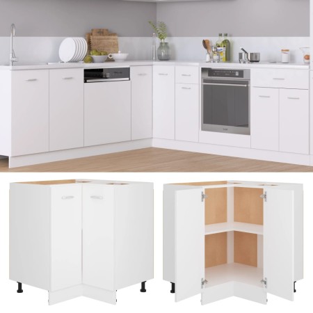 Armario inferior de esquina madera blanco 75,5x75,5x81,5 cm de vidaXL, Armarios de cocina - Ref: Foro24-802489, Precio: 108,8...