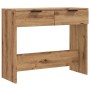 Mesa consola madera de ingeniería roble artesanal 90x36x75 cm de , Mesas auxiliares - Ref: Foro24-856946, Precio: 69,87 €, De...