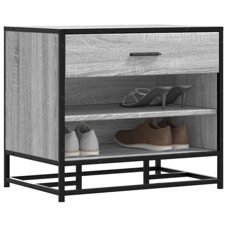 Banco zapatero madera de ingeniería gris sonoma 60x40x53,5 cm de , Bancos para recibidores y almacenamiento - Ref: Foro24-849...
